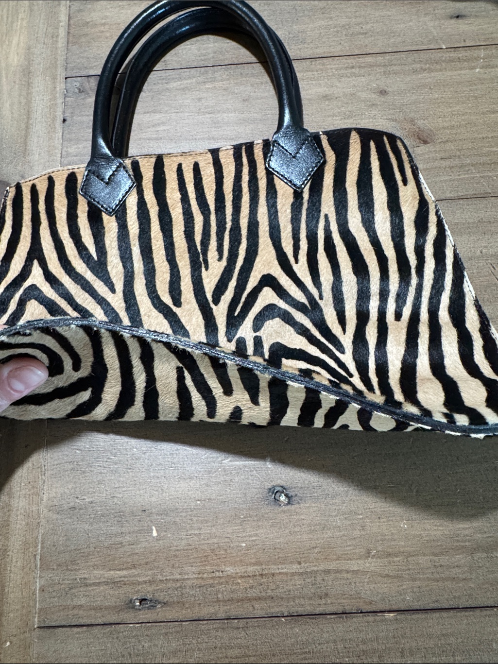 Zebra-Print Tote Bag With Black Handles — image 5 of 7